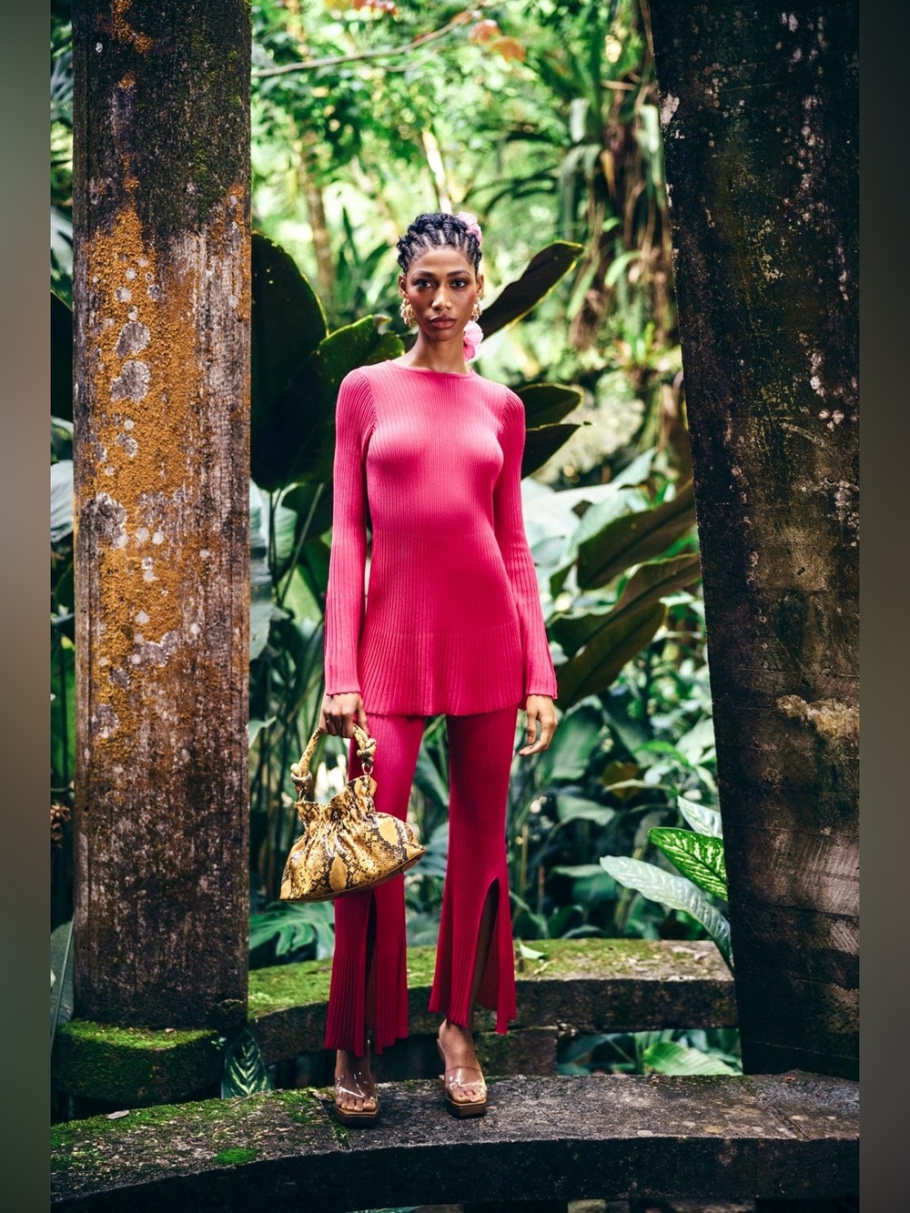 Cult Gaia SET Kasia Top (S) & Dahlia Pants (xs) Bloom fuchsia / magenta - Picture 2 of 13